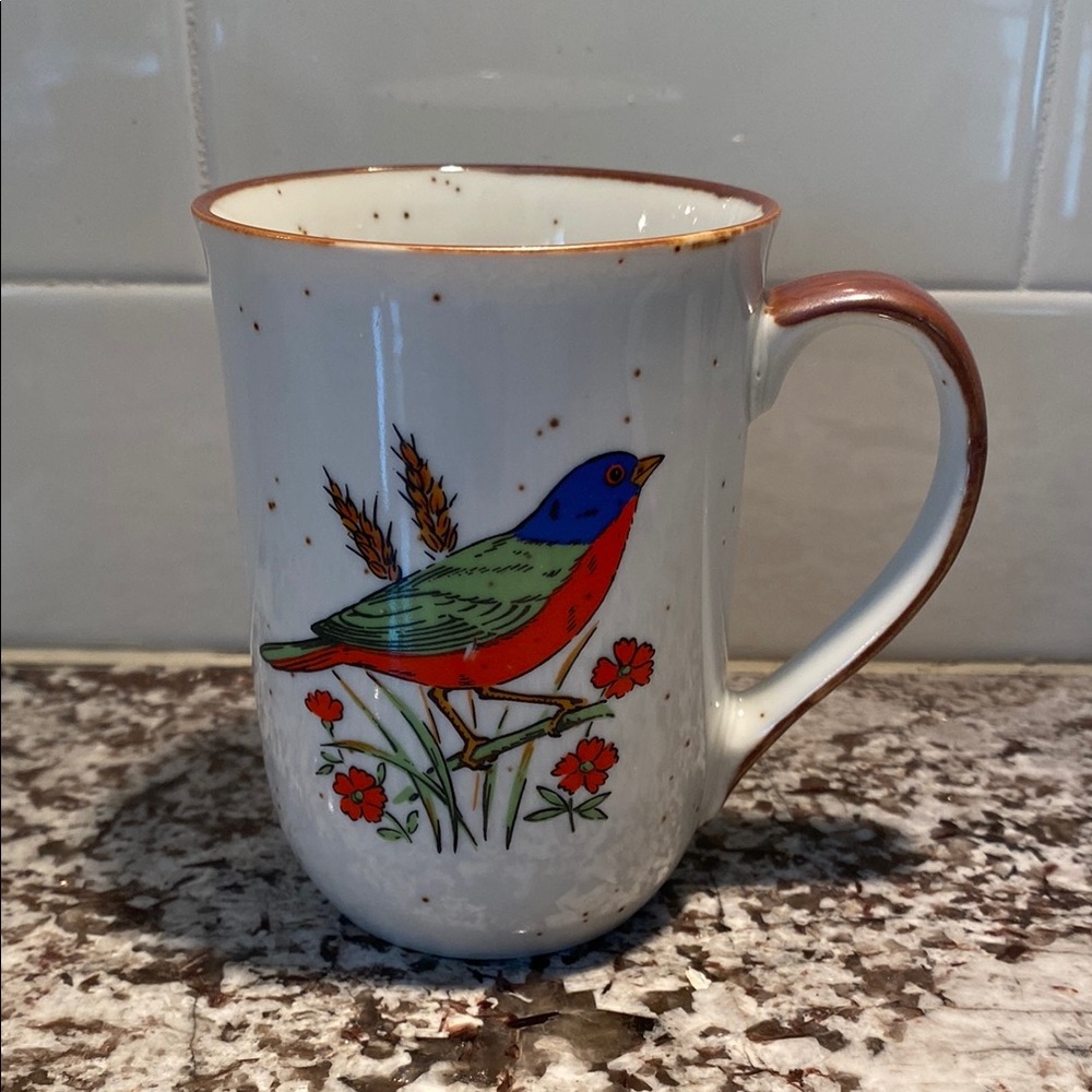 vintage stoneware bird Mug